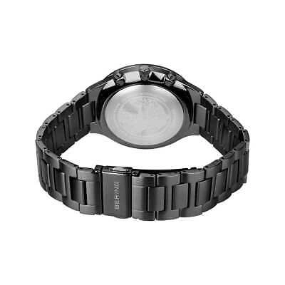 Pre-owned Bering Time - Titanium - Mens Brushed Black Watch - 11743-727