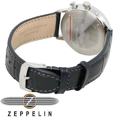 Pre-owned Zeppelin Watch 70363 Men's Blue Navy Analog Round Face Hindenburg Moon Phase