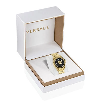 Pre-owned Versace Gold Womens Analogue Watch Medusa Deco Ve7b00623