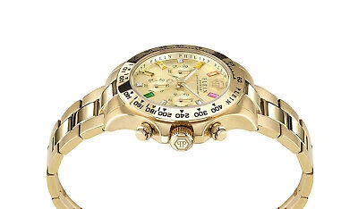 Pre-owned Philipp Plein Gold Womens Chronograph Watch Nobile Lady Pwsba0223