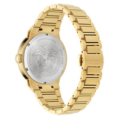 Pre-owned Versace Gold Mens Analogue Watch Medusa Infinite Gent Ve7e00623
