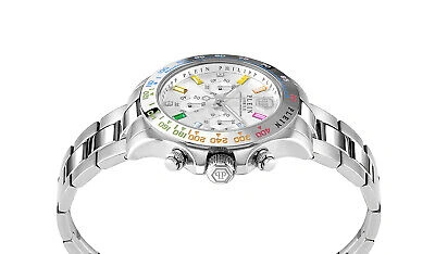 Pre-owned Philipp Plein Silver Womens Chronograph Watch Nobile Lady Pwsba0123