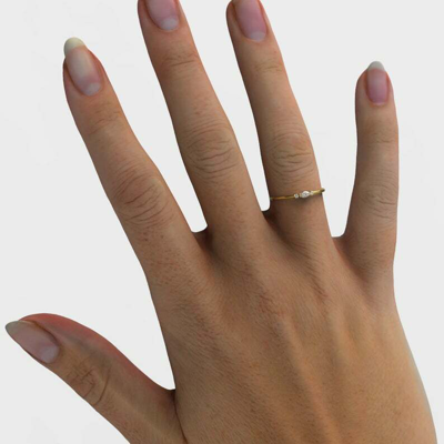 Pre-owned Handmade Marquise Diamond Stacking Ring / 14k Marquise And Round Diamond Wedding Ring / In White