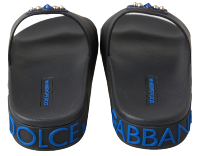 Pre-owned Dolce & Gabbana Shoes Black Slides Sandals Beach Saint Barth Eu35 / Us4.5 $600