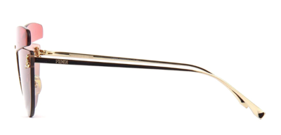 Pre-owned Fendi Ff 0400 Sunglasses Mgtha Gold Frame 0400/s In Brown/red