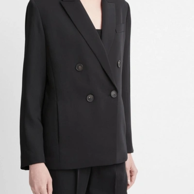 Pre-owned Vince Soft Double-breasted Blazer In Black