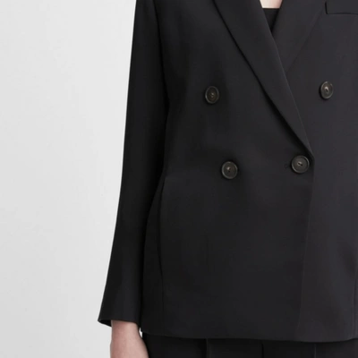 Pre-owned Vince Soft Double-breasted Blazer In Black