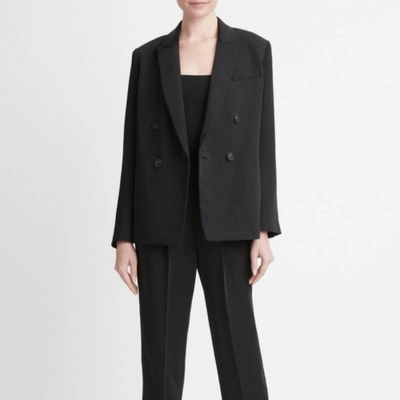 Pre-owned Vince Soft Double-breasted Blazer In Black