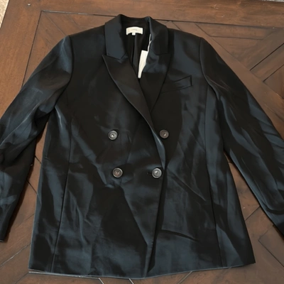 Pre-owned Vince Soft Double-breasted Blazer In Black