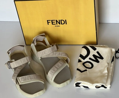 Pre-owned Fendi $895  Men's Ff Strapped Beige Sandals 11 Us/ 10 Uk Italy 7x1503