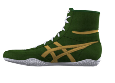 Pre-owned Asics Wrestling Boxing Shoes 1083a001 Ex-eo Twr900 Green Gold In Green, Gold