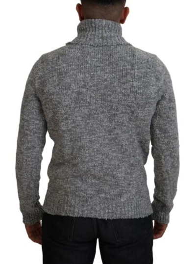 Pre-owned Dolce & Gabbana Dolce&gabbana Men Gray Sweater Wool Blend Knitted Turtleneck Thermal Pullover