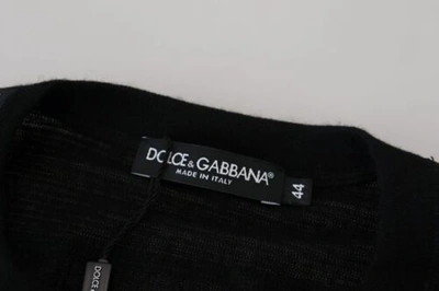Pre-owned Dolce & Gabbana Dolce&gabbana Men Black Sweater 100% Cashmere Button Round Neck Pullover It 44