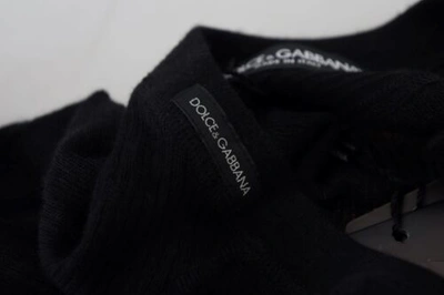 Pre-owned Dolce & Gabbana Dolce&gabbana Men Black Sweater 100% Cashmere Button Round Neck Pullover It 44