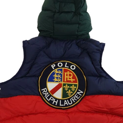Pre-owned Polo Ralph Lauren Cookie Crest Downhill Skier 1/4 Zip Pullover Down Vest Sz Xxl In Multicolor