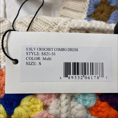 Pre-owned Sea Gabriela Crochet Vest & Dress Set Size Small In Multi Ss21-56 In Multicolor