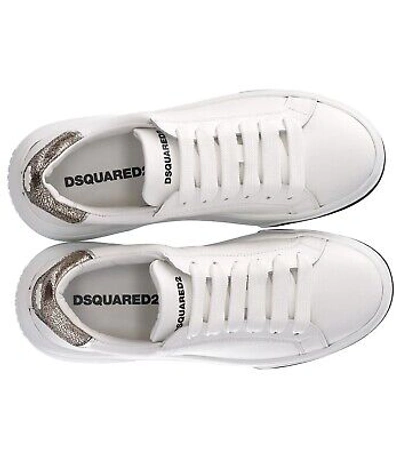 Pre-owned Dsquared2 Bumper White Gold Sneaker Woman