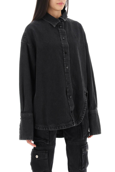 Shop Attico The  Diana Denim Overshirt Women In Black