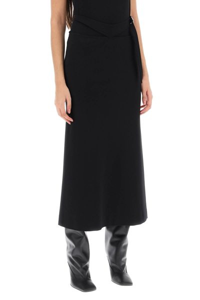 Shop Attico The  Midi Skirt With Cut-out Waist Women In Black