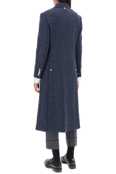 Shop Thom Browne Single-breasted Coat In Wool Women In Blue