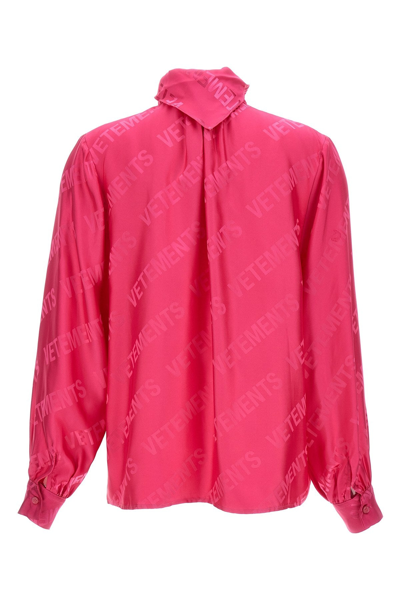 Shop Vetements Women 'monogram' Blouse In Pink