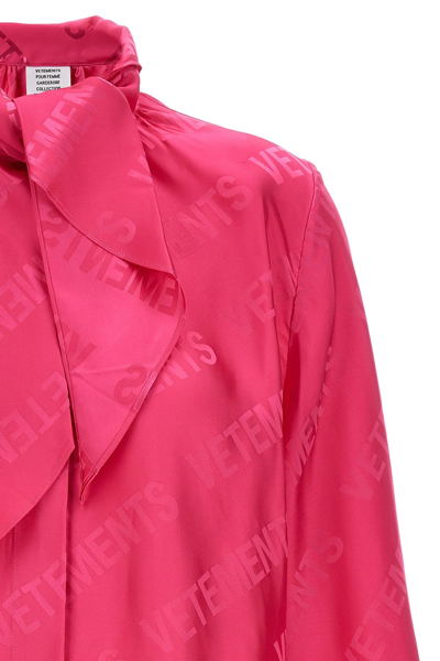 Shop Vetements Women 'monogram' Blouse In Pink