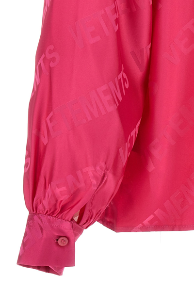 Shop Vetements Women 'monogram' Blouse In Pink