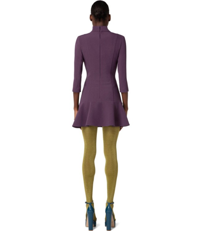 Shop Elisabetta Franchi Purple Dress With Buttons