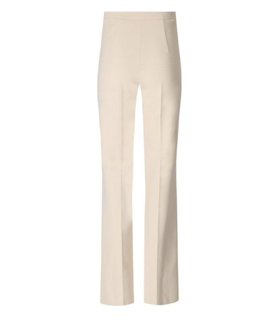Shop Elisabetta Franchi Butter Palazzo Trousers With Chain In Neutrals