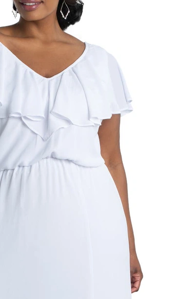 Kiyonna Willow Crepe Maxi Dress In Porcelain