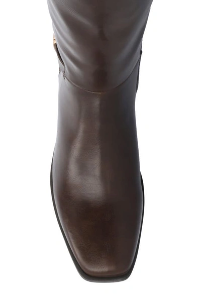 Journee Collection Wide Width Wide Calf Womens Londyn Tru Comfort Foam Stacked Block Heel Square Toe Boots In Brown