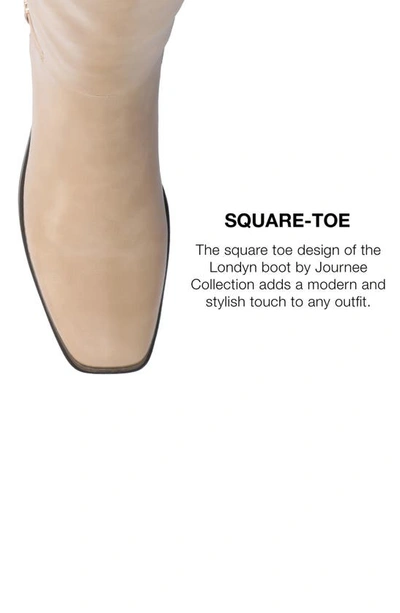 Journee Collection Wide Width Wide Calf Womens Londyn Tru Comfort Foam Stacked Block Heel Square Toe Boots In Tan