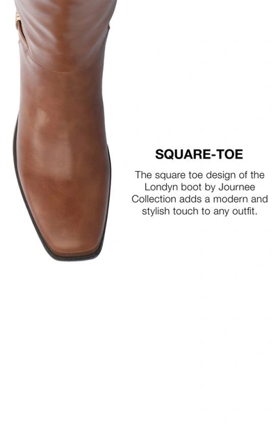 Journee Collection Wide Width Wide Calf Womens Londyn Tru Comfort Foam Stacked Block Heel Square Toe Boots In Cognac