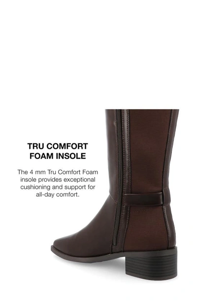 Journee Collection Wide Width Wide Calf Womens Londyn Tru Comfort Foam Stacked Block Heel Square Toe Boots In Brown