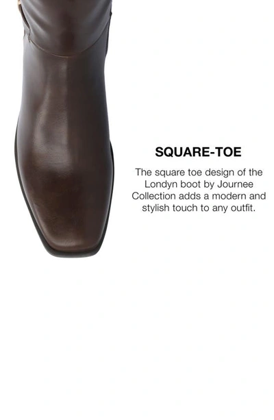 Journee Collection Wide Width Wide Calf Womens Londyn Tru Comfort Foam Stacked Block Heel Square Toe Boots In Brown