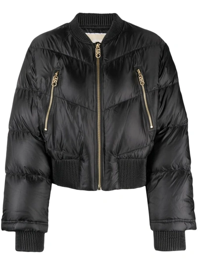 Shop Michael Michael Kors Michael Kors Quilted Bomber In Black