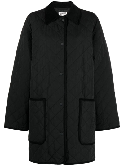 Shop Totême Oversized Quilted Jacket In Black