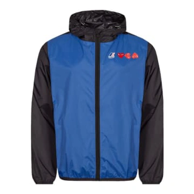 Shop Comme Des Garcons Play X K-way Hooded Zip Jacket In Blue