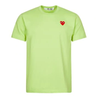 Shop Comme Des Garçons Play Play Logo T-shirt In Green