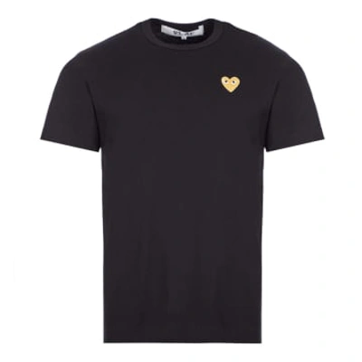 Shop Comme Des Garçons Play Gold Heart Logo T-shirt