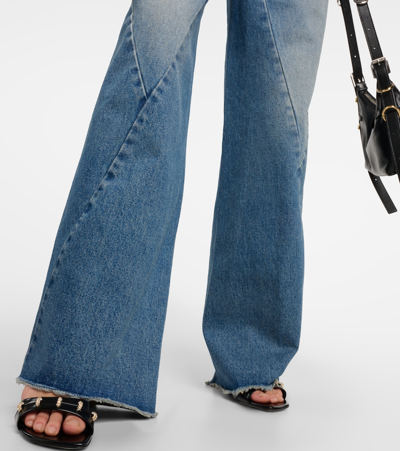 Shop Givenchy Mid-rise Wide-leg Jeans In Blue