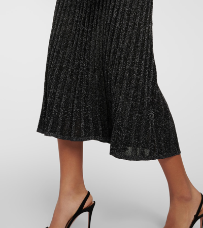 Shop Joseph Ribbed-kit Lurex Midi Skirt In Black