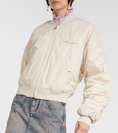 Shop Marant Etoile Bessimega Cotton-blend Bomber Jacket In Beige