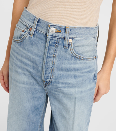 Re/done Jeans 70s Ultra High Rise Wide Leg In Blue