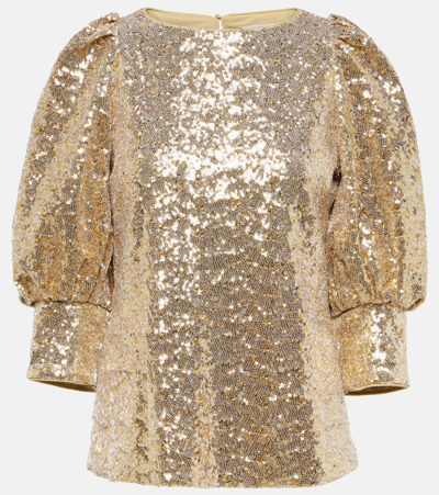 Shop Dorothee Schumacher Sequined Blouse In Silver