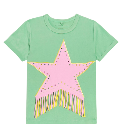 Shop Stella Mccartney Embellished Cotton T-shirt In Multicoloured