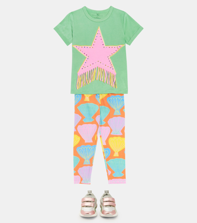 Shop Stella Mccartney Embellished Cotton T-shirt In Multicoloured