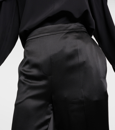 Shop Joseph Tova Silk Satin Straight Pants In Black