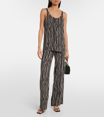 Chloé Top Sans Manches Femme Noir Taille 34 100% Soie In Multicoloured