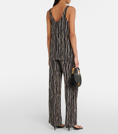 Chloé Top Sans Manches Femme Noir Taille 34 100% Soie In Multicoloured